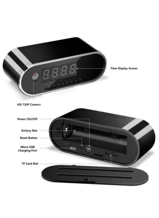 Plynox - Security Camera with Clock, HD 1080P Indoor WiFi Camera with Night Vision and Motion Detection, Nanny Camera for Home Office, and more. - Image 1
