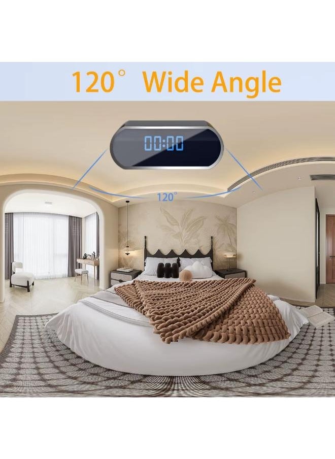 Plynox - Security Camera with Clock, HD 1080P Indoor WiFi Camera with Night Vision and Motion Detection, Nanny Camera for Home Office, and more. - Image 1