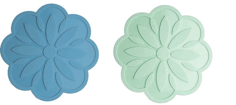 we3 Silicone Pot Holders Trivet Mat Jar Opener Spoon Rest Kitchen Trivet Non Slip Flexible Durable Heat Resistant Kitchen Trivet Flower 17cm (Pack of 2 Multi) - Image 1