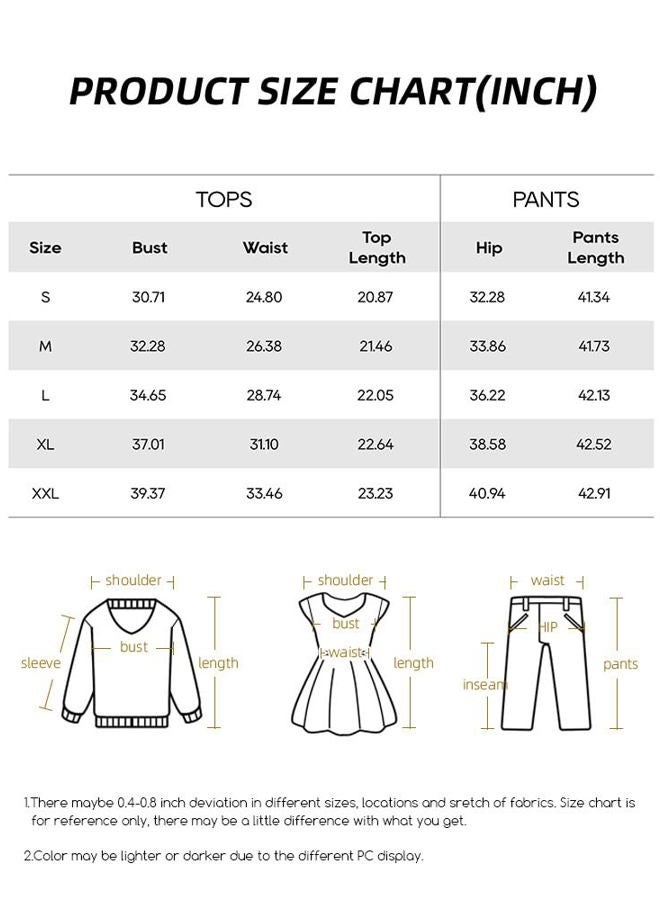HBQ Women Two Piece Outfit Ribbed Short Sleeve V Neck Polo Top and Flare Pants Casual Lounge Sets Tracksuit, Rose Red, M - Image 4