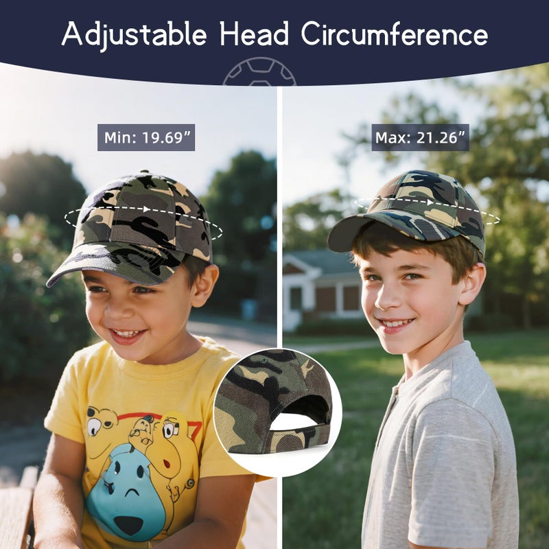 Durio Toddler Baseball Hat Super Soft Kids Baseball Hats Camo Kids Hat Toddler Hats for Boys A Army Green Camouflage One Size - Image 5
