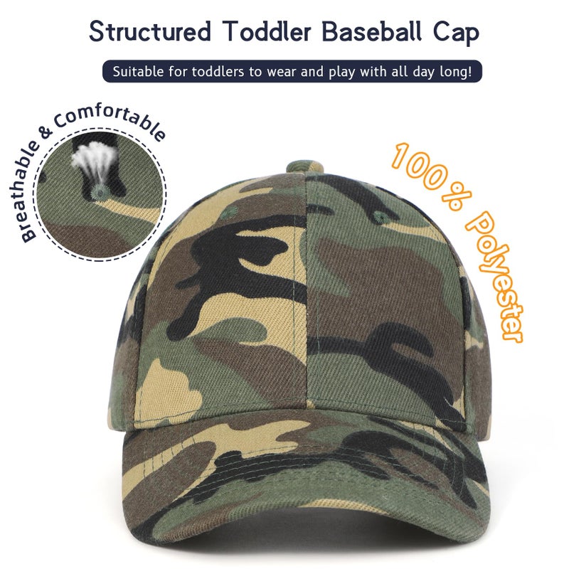 Durio Toddler Baseball Hat Super Soft Kids Baseball Hats Camo Kids Hat Toddler Hats for Boys A Army Green Camouflage One Size - Image 2