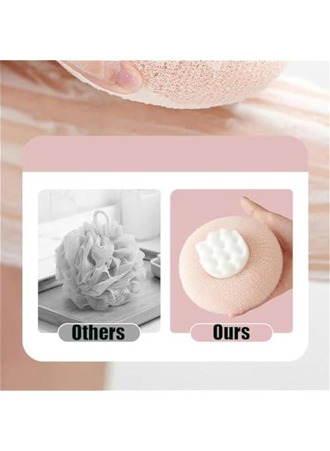 2PackSuper Soft Sunflower Suction Cup Bath Ball,Loofah Sponge Effectively exfoliates,Essential Bath Sponge for Men and Women - Image 3