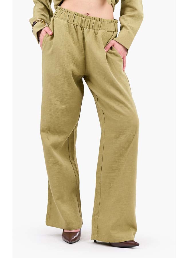 Clue Relaxed Tencel Wide-Leg Pants  - Image 1