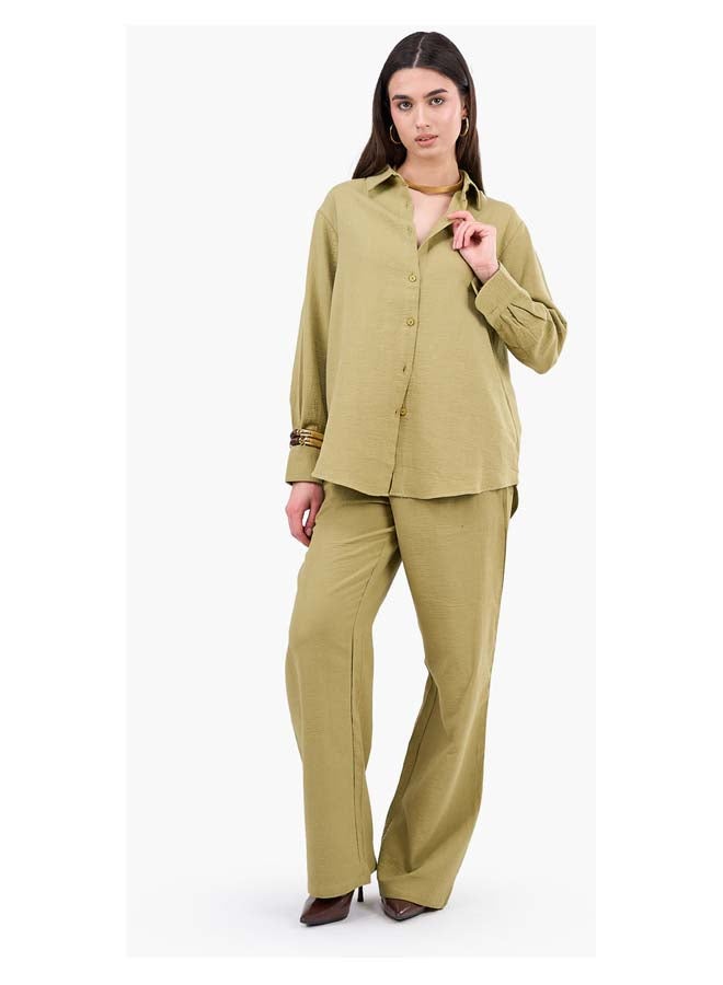 Clue Relaxed Tencel Wide-Leg Pants  - Image 4