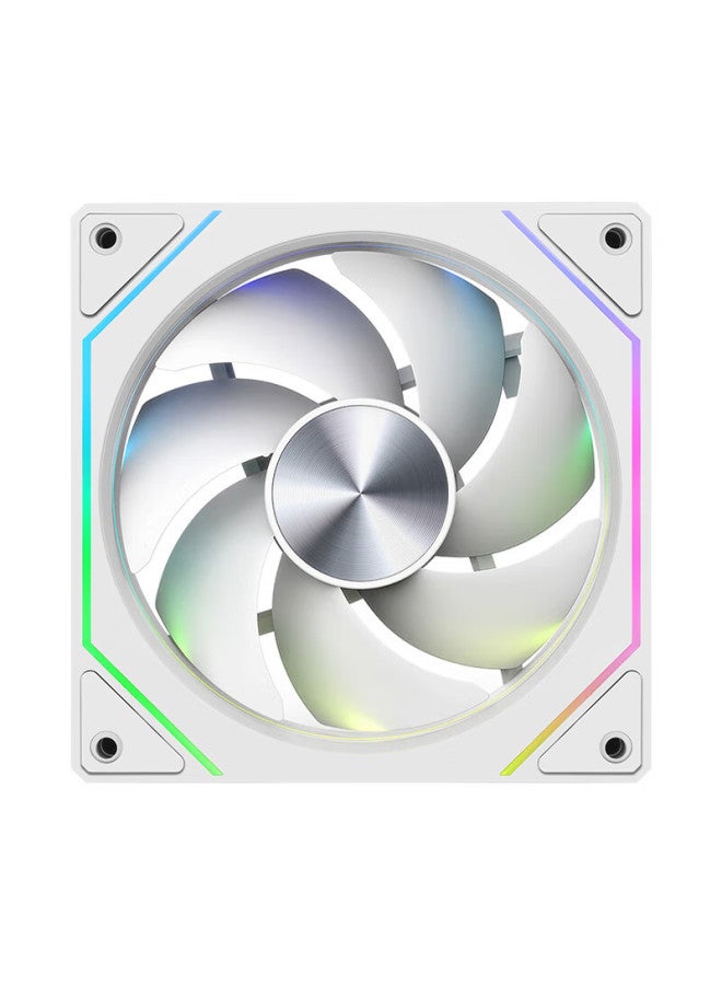 Play Jia Wanjiajingjing 4gt Argb White Reverse Fan, Case Cooling 12cm Fan, Rgb Synchronization, 5v 3-pin Argb Pwm Temperature-controlled Speed Adjustment - Image 2