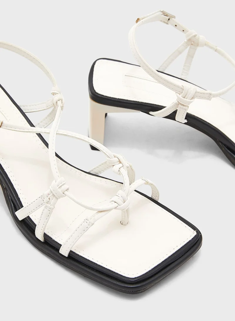 TOPSHOP Nina Strippy Mid Heel Sandals