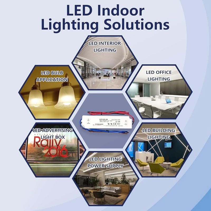 DYSGLOBAL LPV 60 48 60W IP67 Waterproof LED Driver 48V 1 25A AC DC Power Supply - Image 5