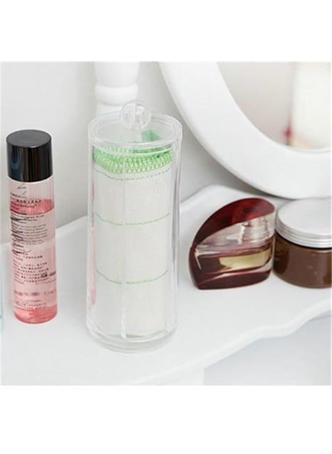 yongsheng Acrylic Cotton Pad Container Clear，Hair Ties Holder Organizer with Lid, Cosmetic Cotton Scrunchy Display Organizer for Women Teen Girls  - Image 3
