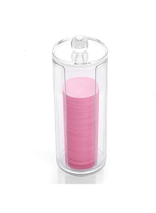 yongsheng Acrylic Cotton Pad Container Clear，Hair Ties Holder Organizer with Lid, Cosmetic Cotton Scrunchy Display Organizer for Women Teen Girls  - Image 4