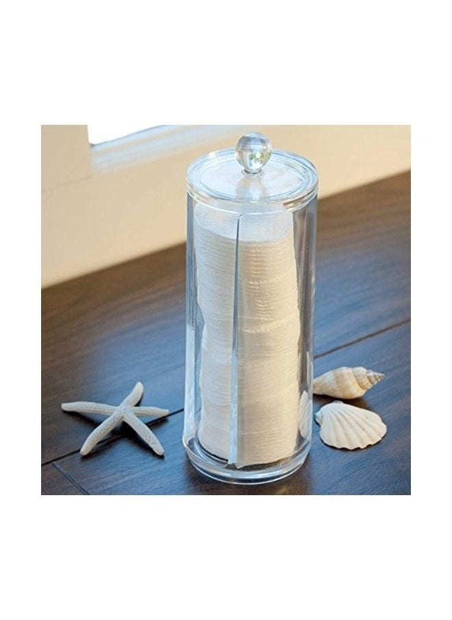 yongsheng Acrylic Cotton Pad Container Clear，Hair Ties Holder Organizer with Lid, Cosmetic Cotton Scrunchy Display Organizer for Women Teen Girls  - Image 5