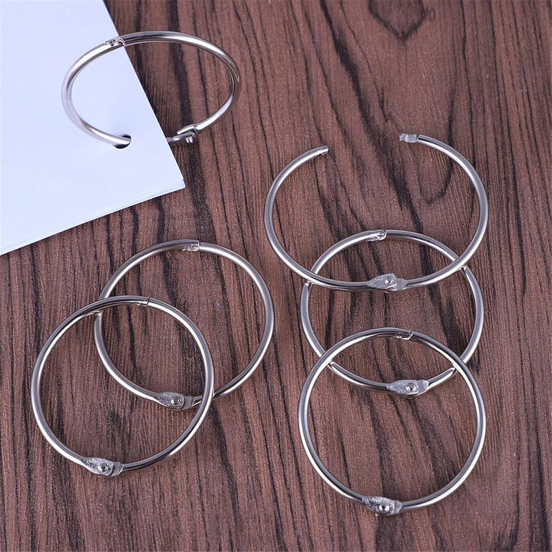 Antner 2 Inch (36 Pack) Loose Leaf Book Binder Rings, Nickel Plated Metal O Rings Keychain Key Ring, Silver Photo Album Flash Cards Index Cards Notebook Ring for School Home Office - Image 5