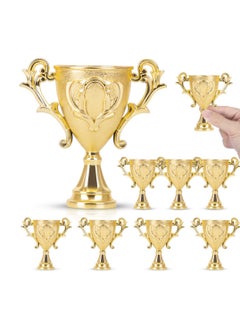 KASTWAVE Gold Mini Trophies for Kids, 10 Pcs Trophy Award - Plastic Football Awards and Trophies Cup - Funny Trophy for Brings Joy and Recognition Party  - Image 1