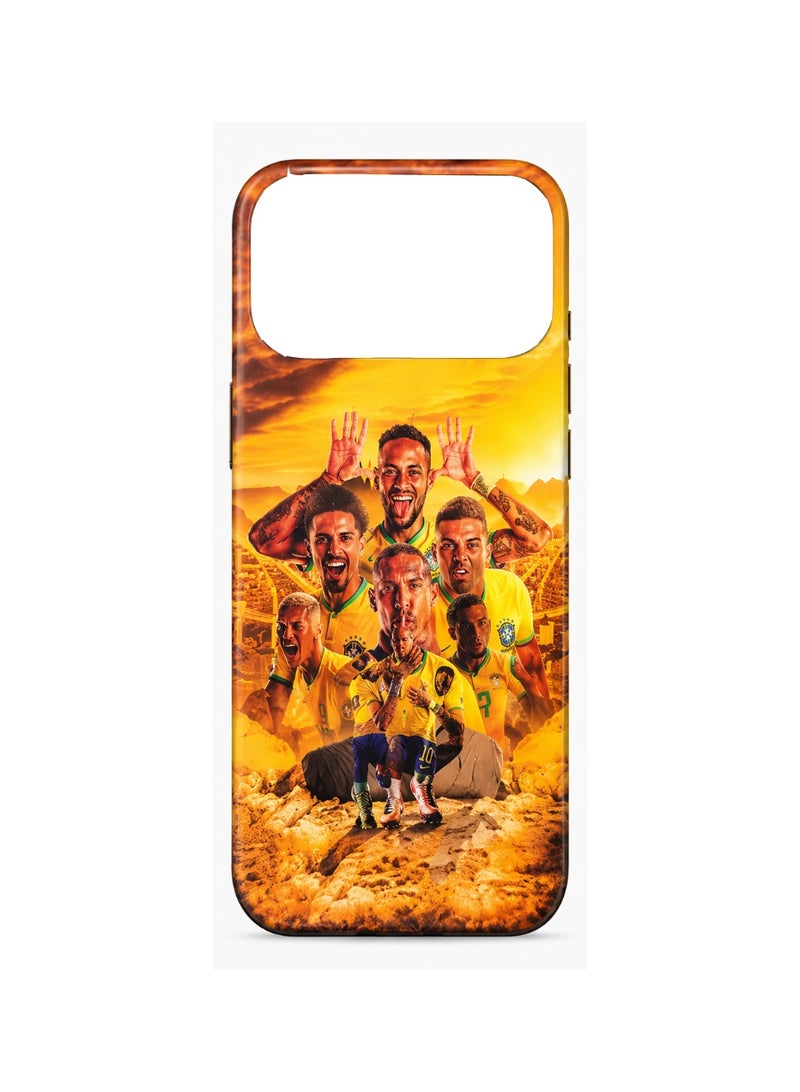 Lacoz Football Theme Brazil Team Printed Slim Fit Anti-Scratch Back Case with Precision Cut-Outs and Comfortable Grip Shockproof Protective Cover Compatible With iPhone 14 Pro Max - Image 3
