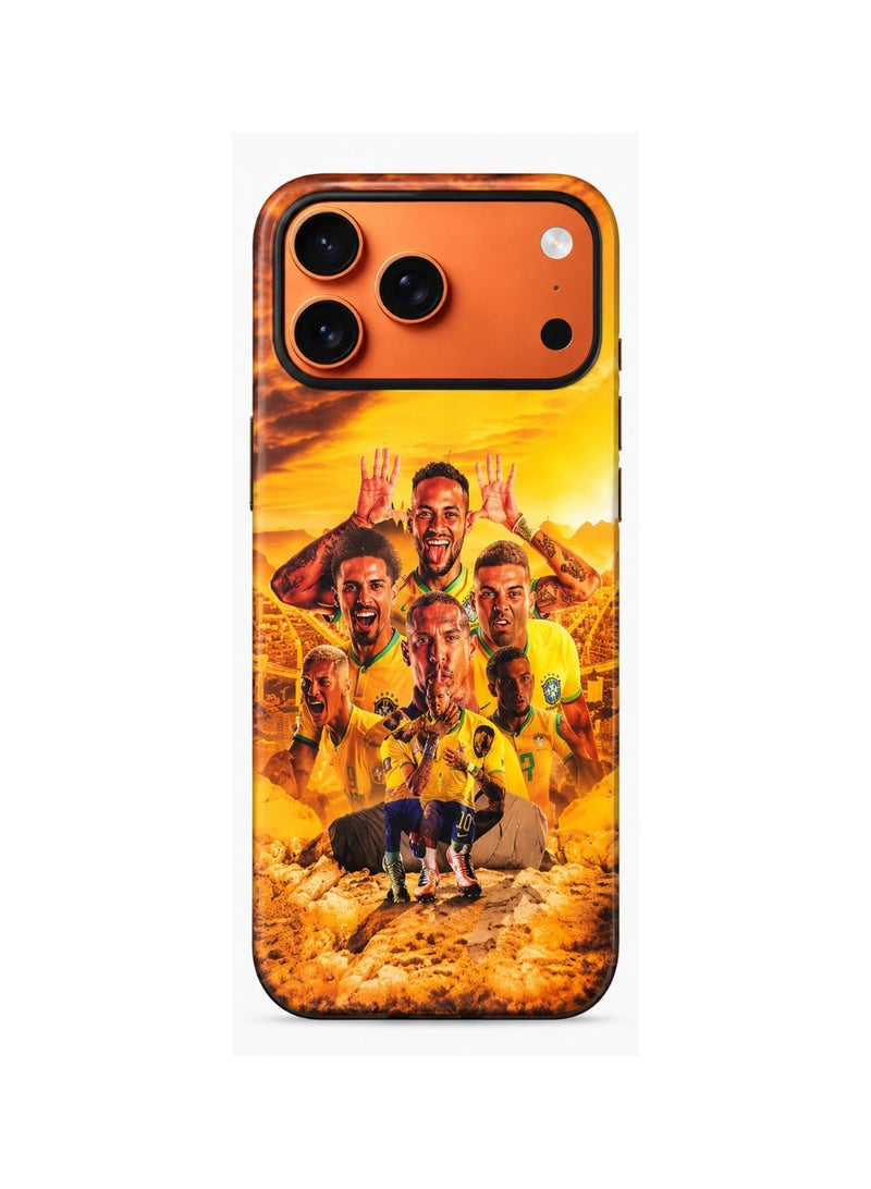 Lacoz Football Theme Brazil Team Printed Slim Fit Anti-Scratch Back Case with Precision Cut-Outs and Comfortable Grip Shockproof Protective Cover Compatible With iPhone 14 Pro Max - Image 2
