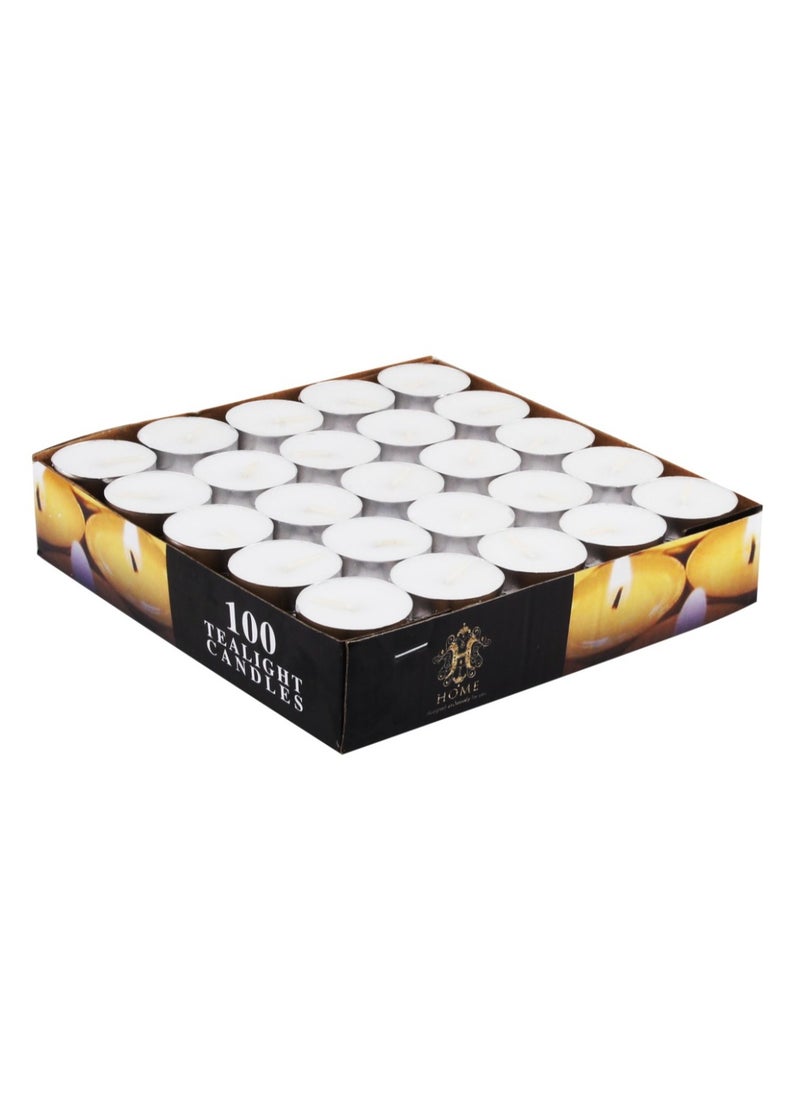 Home - 100 Pieces Set Tea Light Candle, White - Image 1