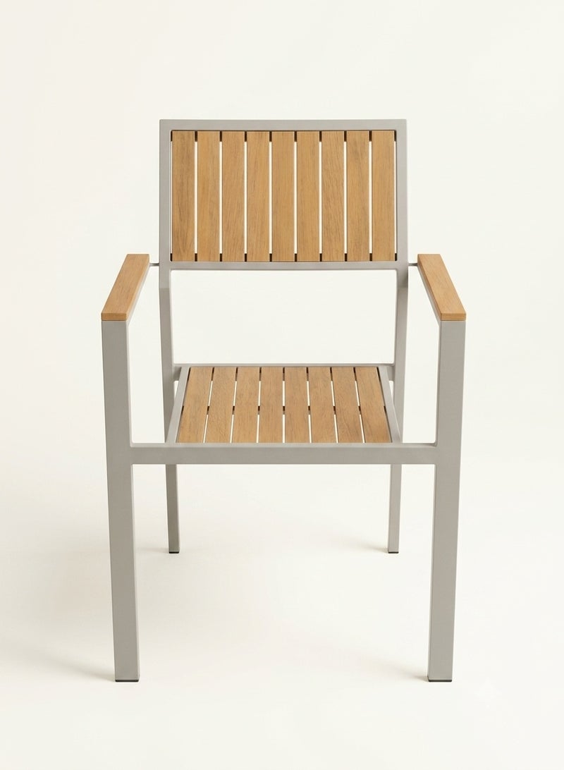 Outdoor Dining Chair – Durable Aluminum Frame with Weather-Resistant Wood-Style Accents – Perfect for Patio, Garden, and Terrace - Image 5