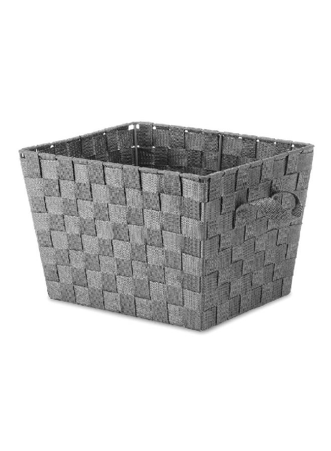 Whitmor Woven Strap Rectangular Small Storage Tote Grey 8 x 10 x 12 Inch 5447-1980-GRAY 