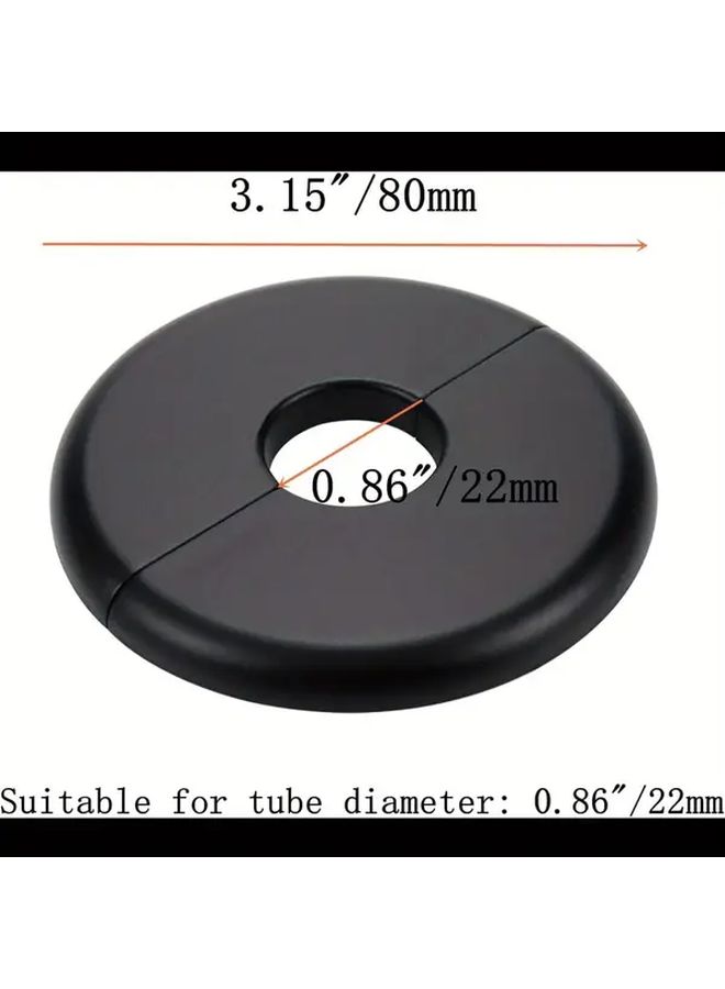 Black ABS Self Adhesive Wall Split Flange Escutcheon Plates For 22mm 0 8in Faucets - Image 3