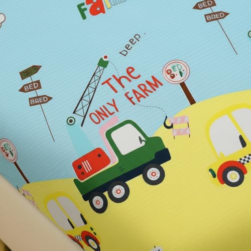 Filymore Kids bedsheets for Double Bed Made with Microfiber 240 TC Wrinkle Free Soft | Car bedsheet for Kids Queen Size (90x90 Inches/Boys Girls Room)(SkyBlue) - Image 2