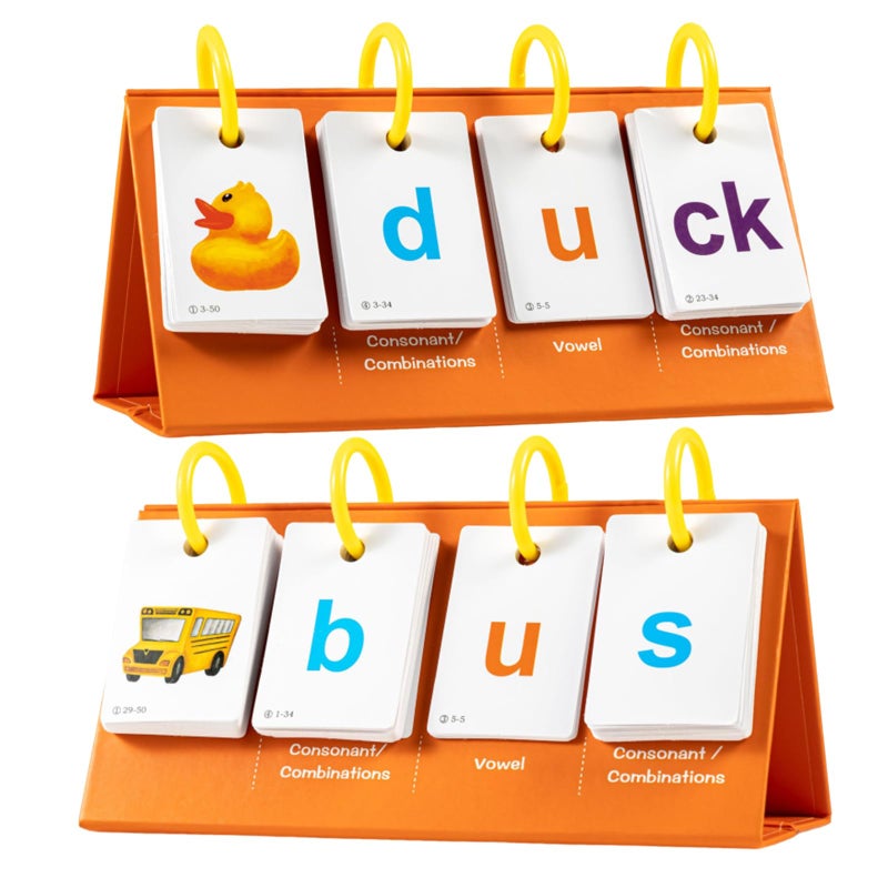 Alened Phonics Flash Cards for Kids 38 Sight Words Flash Cards for Kindergarten 1st 2nd 3rd Grade CVC CVCC CCVC Word Builder Homeschool Classroom Phonics Learning Supplies - Image 4
