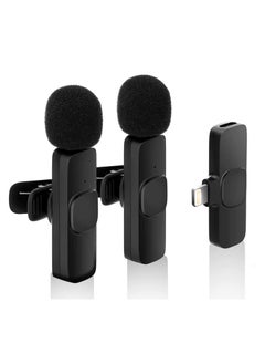 Wireless Lavalier Microphone for iPhone 7 8 X XR XS 11 12 13 Max Pro SE - 2.4GHz Lapel Mic for Recording YouTube Facebook Live Stream Tiktok Vlog Interview