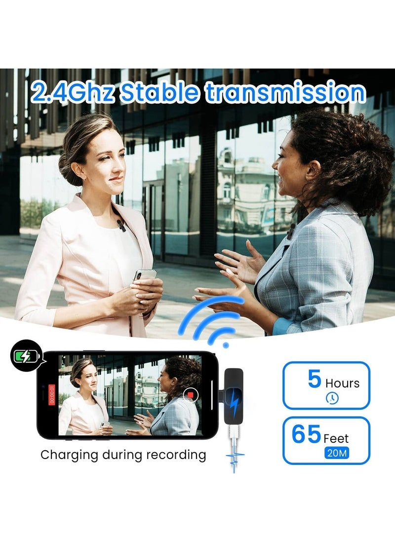 Generic - Wireless Lavalier Microphone for iPhone 7 8 X XR XS 11 12 13 Max Pro SE - 2.4GHz Lapel Mic for Recording YouTube Facebook Live Stream Tiktok Vlog Interview - Image 1