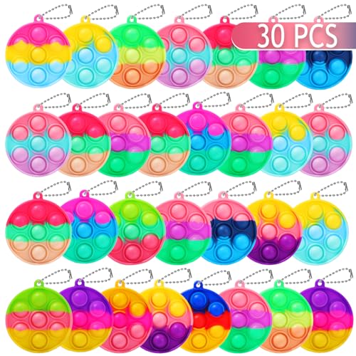 SINFOX 30PCS Party Favors for KidsBulk Fidget Toys Birthday Party Toys Small Classroom Prizes Box Fidgets Toys for Kids Toddlers Adult Goodie Bag Stuffers Treasure Chest Bubbles Poppers Roundness - Image 1