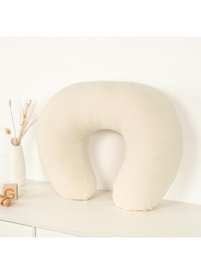 أغطية وسائد الرضاعة من Hooyax Muslin فقط، أغطية رضاعة ناعمة وجيدة التهوية لوسائد الرضاعة الطبيعية، غطاء وسادة رضاعة لطيف للأطفال الذكور والإناث (قمح) - Image 3