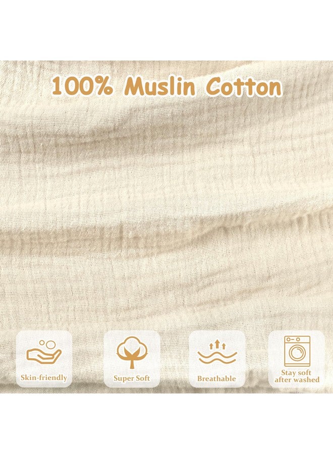 أغطية وسائد الرضاعة من Hooyax Muslin فقط، أغطية رضاعة ناعمة وجيدة التهوية لوسائد الرضاعة الطبيعية، غطاء وسادة رضاعة لطيف للأطفال الذكور والإناث (قمح) - Image 1
