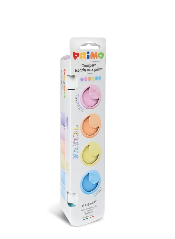 PRIMO Premium Tempera Paint Set, 6-Color Pastel Set, Great Coverage, for Little Artists by Primo - Image 1