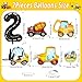 YiYou 7 Pcs Construction Balloons 40 Inch Number 2 Foil Balloons Excavator Truck Forklift Bulldozer Construction Birthday Balloons for Boys Construction Themed 2nd Birthday Truck Party Decorations Supplies - Image 4