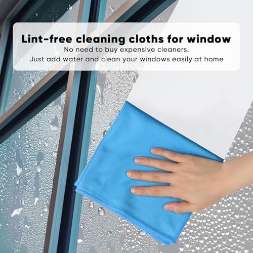 MAXOSHINE Microfiber Glass Cleaning Cloth for Glassware Windows Mirrors-Magic Cleaning Cloths Anti Scratch Dusting Cloth for Kitchen Car Specs Laptop Tv Screen Cleaning (Blue,Pack of 3) - Image 4