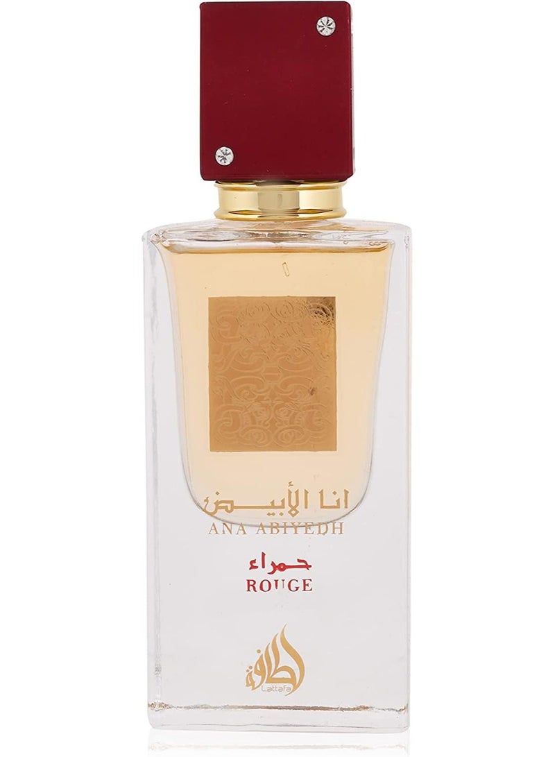 لطافة عطر او دي بارفان انا الابيض للنساء من لطافة - 60 مل، حمراء - Image 1