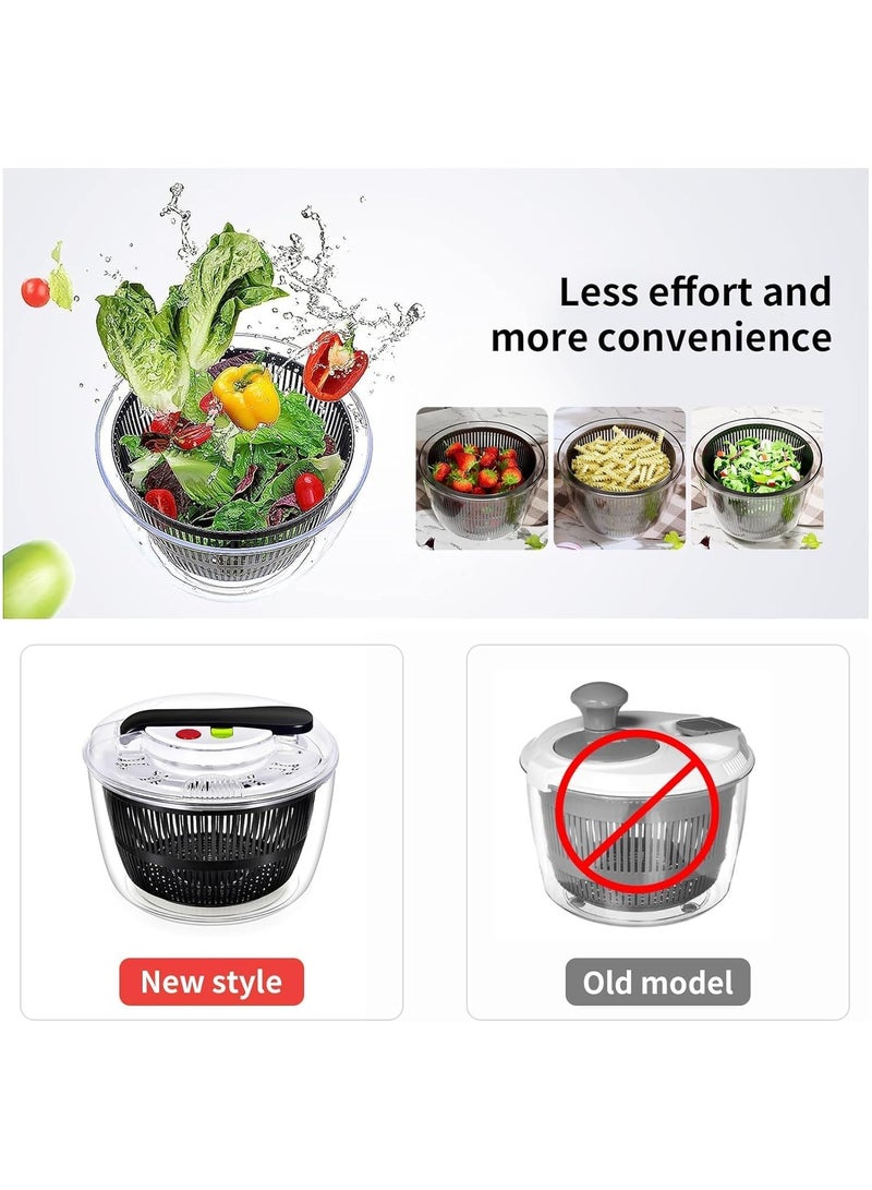 YelaJoy Large Salad Spinner of 5L,One-handed Easy Press Large Vegetable Dryer, Capacity Salad Spinner with Lid Veggie Dryer,Dry Water Quickly,Vegetable Washer Spinner Dryer,for Washing Vegetable - Image 2