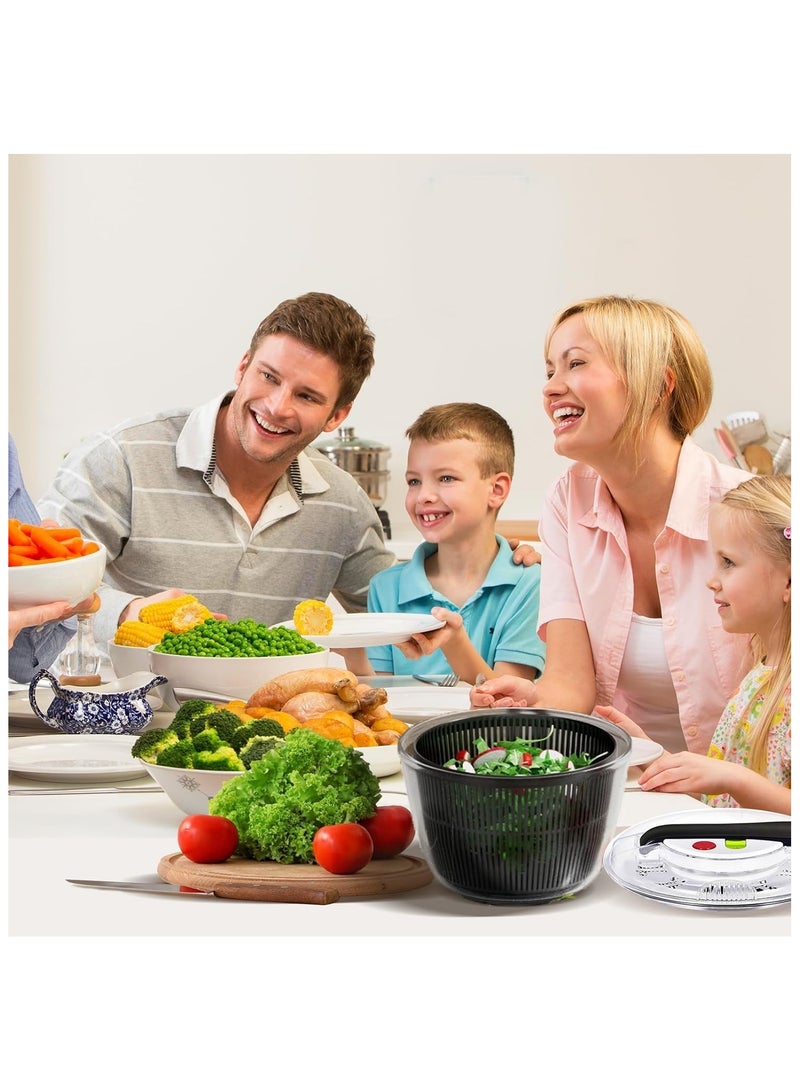 YelaJoy Large Salad Spinner of 5L,One-handed Easy Press Large Vegetable Dryer, Capacity Salad Spinner with Lid Veggie Dryer,Dry Water Quickly,Vegetable Washer Spinner Dryer,for Washing Vegetable - Image 4