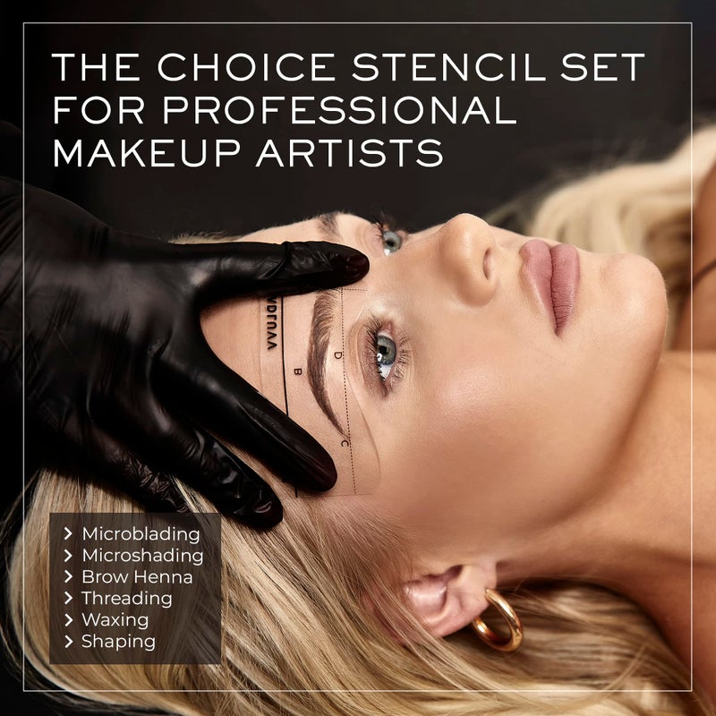 MADLUVV Eyebrow Shaper Stencils, Reusable Brow Mapping Template for PMU Professionals, Semi-Permanent Makeup Mapping, 6 Stencils (3 Stencil Shapes in Both Petite and Regular Sizes) - Low Profile Set - Image 5