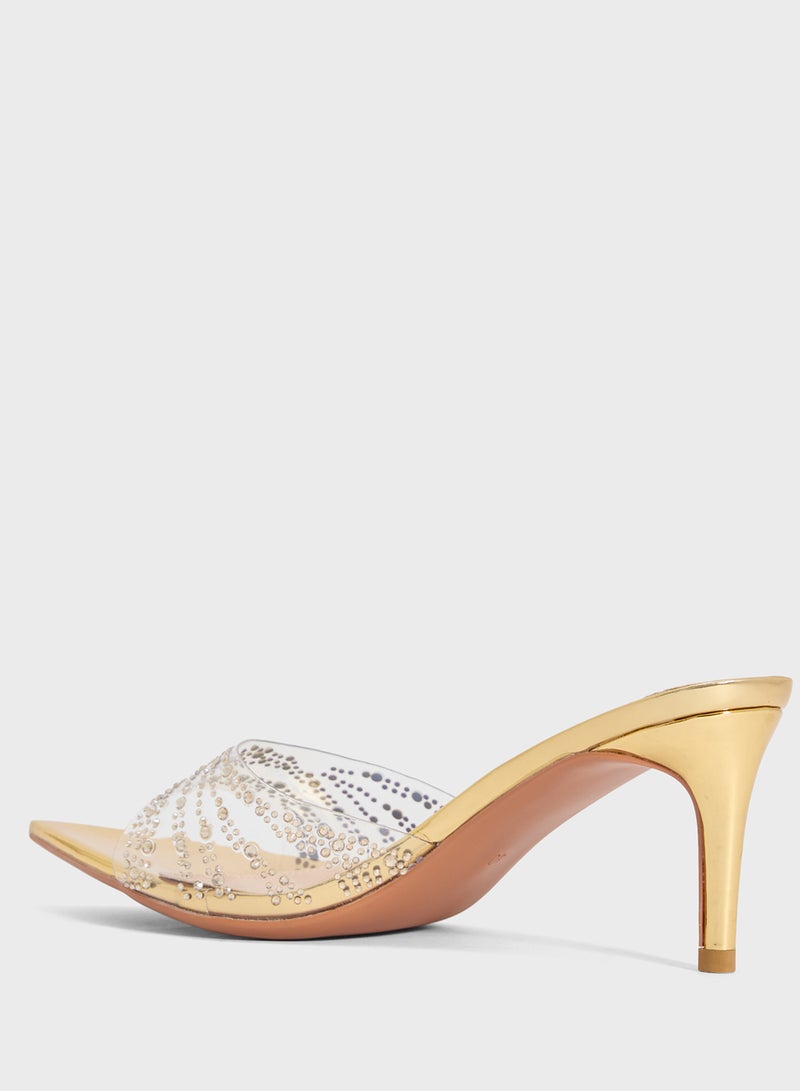Ella Limited Edition Clear Embellished Heeled Mule  - Image 3