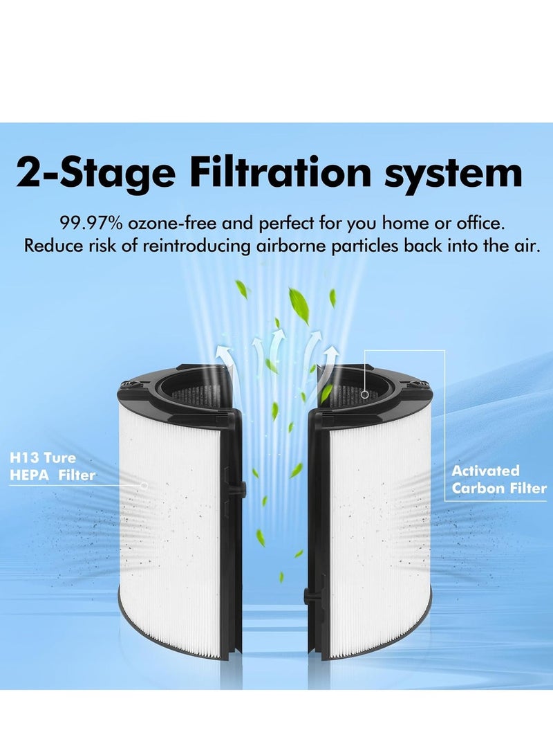 Y&D Dyson Replacement Air Purifier Filter Replaceable Inner Core Filter Activated Carbon Pure Air for Dust Allergens Odors Filter Clean Air Dust Removal 3-in-1 H13 True HEPA-Grade Odor Elimination High Efficiency Dust Pollen Pet Dander Removal 1-Pack Compatible with Dyson PH01/02/03/04/06/07/09, TP06/07/09 and HP06/07/09 Model Changable Filter Suitable for Home Bedroom Office - Image 3