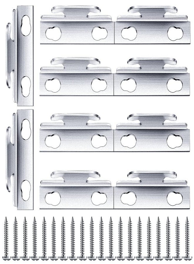 Prasacco 10 Pcs Curtain Rod Brackets Adjustable Curtain Rod Hooks with Screws Curtain Rod Holders Wall Brackets - Image 1