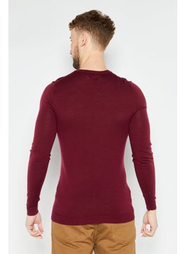 Men Crew Neck Long Sleeve Solid Sweater, Burgundy - pzsku/ZAAD852FAAFA8309400EFZ/45/_/1726109392/e868a399-958b-47ad-8537-f428c4903774