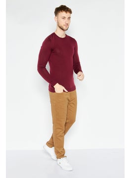 Men Crew Neck Long Sleeve Solid Sweater, Burgundy - pzsku/ZAAD852FAAFA8309400EFZ/45/_/1726109396/0ef18306-b97c-4d41-89a6-4f2a6ac24da3