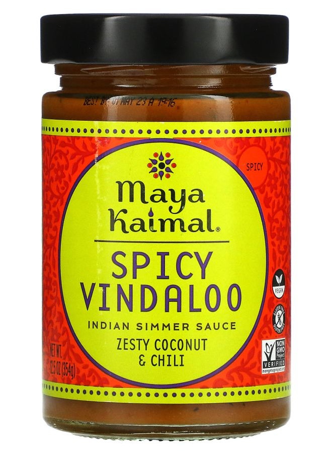 Maya Kaimal - Spicy Vindaloo Indian Simmer Sauce Spicy Zesty Coconut & Chili 12.5 oz (354 g) - Image 1