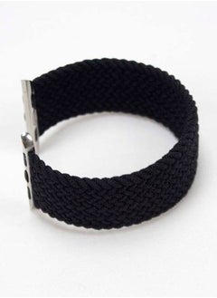 Replacement Nylon Braided Apple Watch Band for 45/44/42 mm Small Black