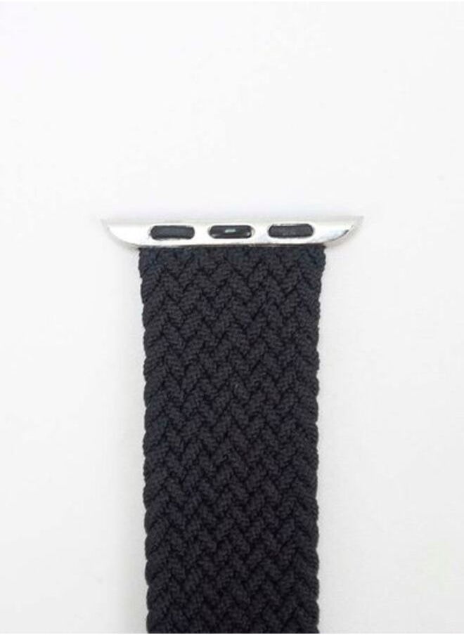 ACLIX - Replacement Nylon Braided Apple Watch Band for 45/44/42 mm Small Black - Image 1