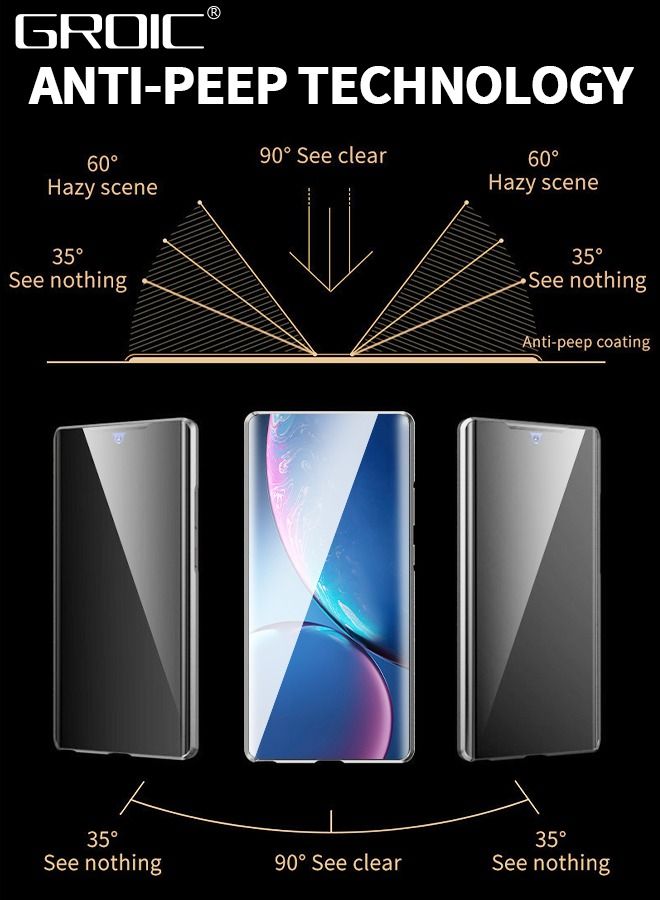 GROIC Compatible with Samsung Galaxy A54 6.4 inch, Anti Peeping Clear Double Sided Tempered Glass, Magnet Absorption Metal Bumper Frame, Thin 360 Full Protective Phone Case for  Samsung Galaxy A54 - Image 2