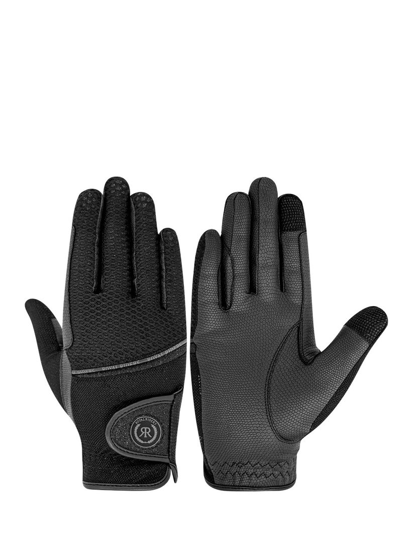 Royal Riders Women's Premium Horse Riding Gloves - Tackified Serino-KT with Honeycomb & Air Mesh, Breathable & Durable Equestrian Gloves - #10061856  - Image 1