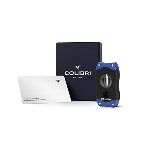 Colibri Premium V-Cut Cigar Cutter - Ergonomic Stainless Steel Spring-Loaded Blade, Ideal for up to 60+ Ring Gauge - Gift for Cigar Enthusiasts (Blue) - Image 5