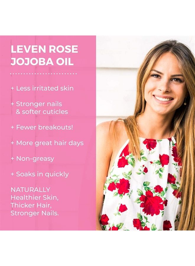 Leven Rose زيت الجوجوبا بالجملة 32 أونصة كبيرة للصابون والبشرة والشعر والأظافر - Image 4