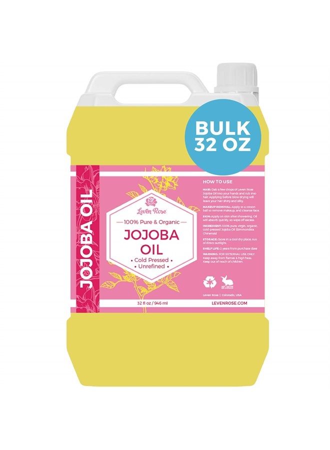 Leven Rose زيت الجوجوبا بالجملة 32 أونصة كبيرة للصابون والبشرة والشعر والأظافر - Image 2